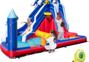 🏰 GOPLUS Uppblåsbar Hoppborg med Rutschkana & Pool – Den Ultimata Lekplatsen för Barn! 🎈