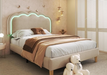 Aunvla LED-säng 90×190 cm – Stil och Komfort i Perfekt Harmoni ✨